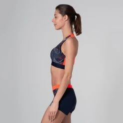 Kalenji BRASSIERE D'ATHLETISME FEMME BLEUE ET ORANGE -Kalenji brassiere dathletisme femme bleue et orange 4