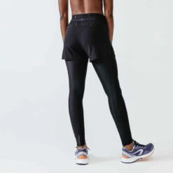 Kalenji Short Running Legging Intégré Femme - Dry + Noir -Kalenji collant short 2 en 1 running run dry noir femme 5