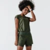 Kalenji Combishort Running Femme - Dry+ Kaki -Kalenji combishort running femme dry kaki