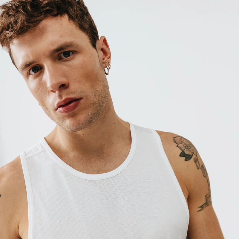 Débardeur running respirant homme - Dry blanc Kalenji Débardeur Running Respirant Homme - Dry Blanc -Kalenji debardeur running respirant homme dry blanc 4