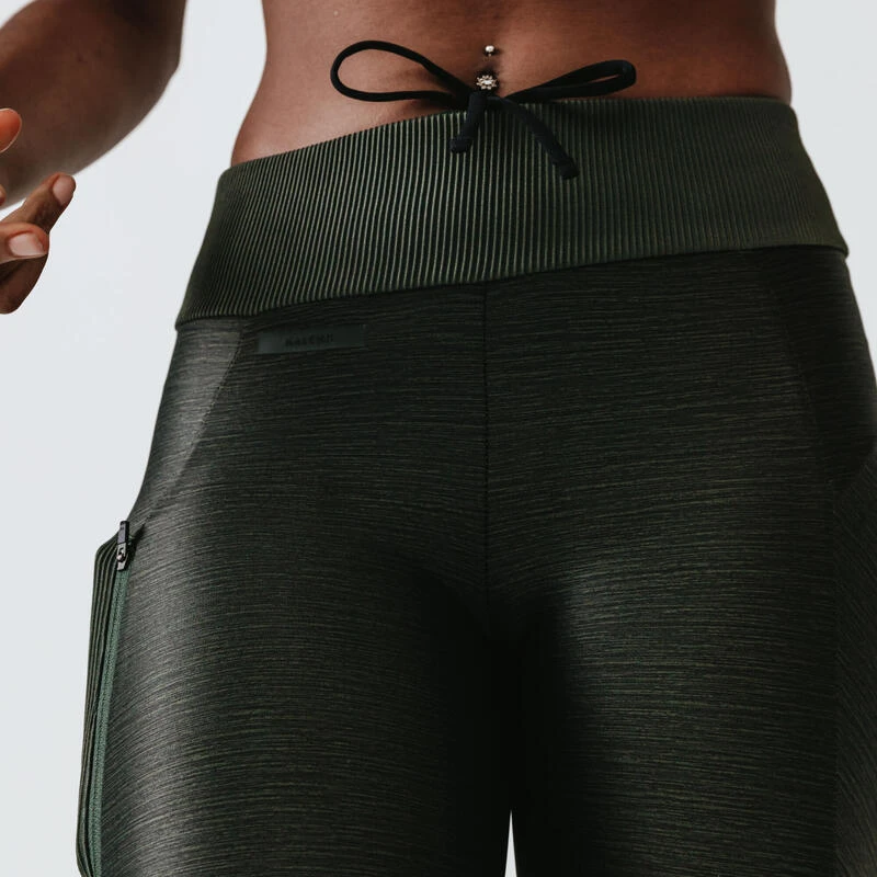 Legging long running respirant femme - Dry+ Feel kaki Kalenji Legging Long Running Respirant Femme - Dry+ Feel Kaki -Kalenji legging long running respirant femme dry feel kaki 3