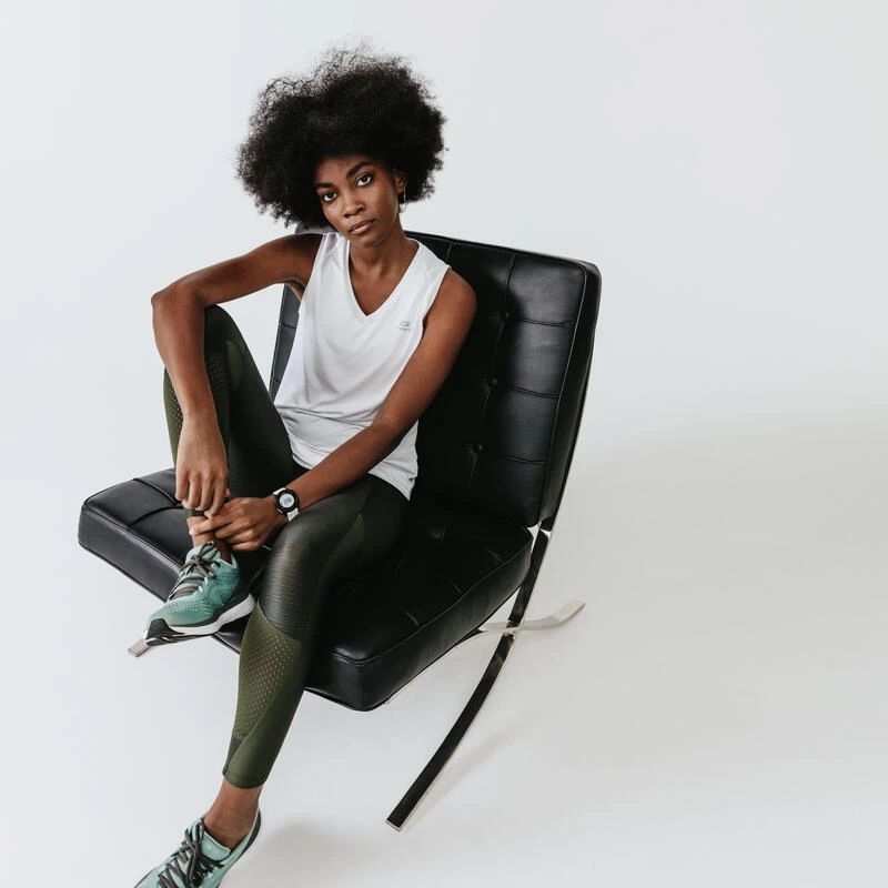 Legging long running respirant femme - Dry+ Feel kaki Kalenji Legging Long Running Respirant Femme - Dry+ Feel Kaki -Kalenji legging long running respirant femme dry feel kaki