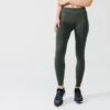 Kalenji Legging Running Long Chaud Femme - Warm+ Kaki -Kalenji legging running long chaud femme warm kaki