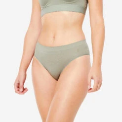 Kalenji Lot De 3 Culottes Sans Coutures Femme - Noir, Quartz Et Gris Sauge -Kalenji lot de 3 culottes sans coutures femme noir quartz et gris sauge 5