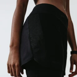 Kalenji Short 2 En 1 Running Cuissard Integré Femme - Dry Noir -Kalenji short 2 en 1 running cuissard integre femme dry noir 2