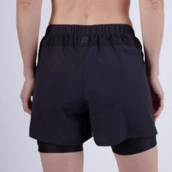 Kalenji Short 2 En 1 Running Respirant Femme - Run Dry 500 Noir -Kalenji short 2 en 1 running respirant femme run dry 500 noir 4