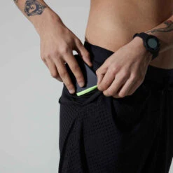 SHORT LONG 2 EN 1 DE RUNNING HOMME RESPIRANT KALENJI DRY + BREATH NOIR -Kalenji short long 2 en 1 de running homme respirant kalenji dry breath noir 5