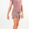 Kalenji Short Printé Running Femme - Dry Marron -Kalenji short printe running femme dry marron
