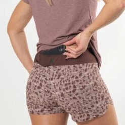 Kalenji Short Printé Running Femme - Dry Marron -Kalenji short printe running femme dry marron 4