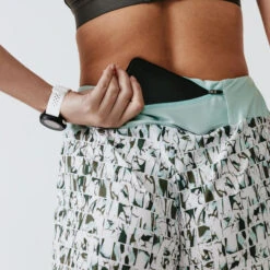 Kalenji Short Printé Running Femme - Dry Vert -Kalenji short printe running femme dry vert 4