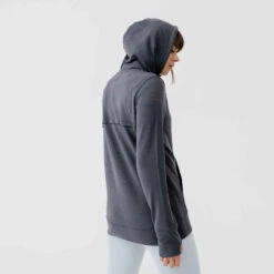 Devant 17 Devant -Kalenji sweat a capuche running chaud femme hood 500 gris fonce 1