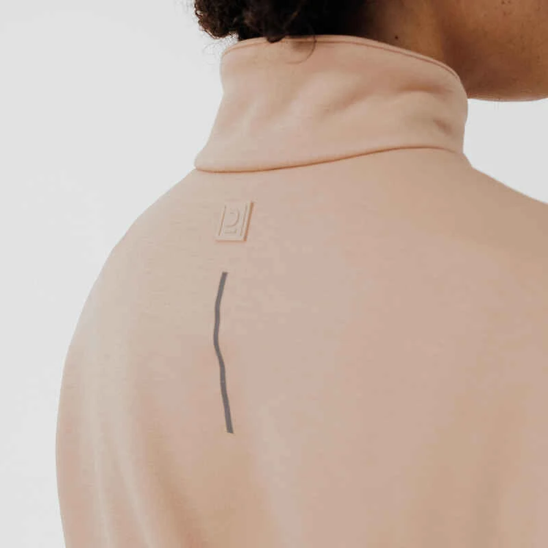 Sweat running chaud col zip femme - Warm + beige Kalenji Sweat Running Chaud Col Zip Femme - Warm + Beige -Kalenji sweat de running chaud col zip femme rose 5