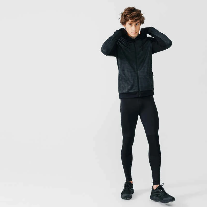 SWEAT ZIPPÉ A CAPUCHE DE RUNNING HOMME KALENJI WARM + NOIR SWEAT ZIPPÉ A CAPUCHE DE RUNNING HOMME KALENJI WARM + NOIR -Kalenji sweat zippe a capuche de running homme kalenji warm noir 7