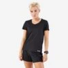 Kalenji T-shirt De Running Respirant Femme - KIPRUN Run 100 Noir -Kalenji t shirt de running respirant femme kiprun run 100 noir