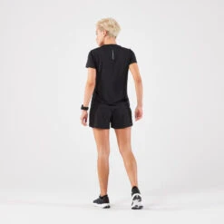 Kalenji T-shirt De Running Respirant Femme - KIPRUN Run 100 Noir -Kalenji t shirt de running respirant femme kiprun run 100 noir 4