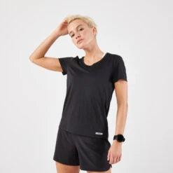 Kalenji T-shirt De Running Respirant Femme - KIPRUN Run 100 Noir -Kalenji t shirt de running respirant femme kiprun run 100 noir 5