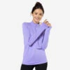 Kalenji T-shirt Manches Longues Chaud Running Femme - Zip Warm Violet -Kalenji t shirt manches longues chaud running femme zip warm violet
