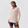 Kalenji T-shirt Manches Longues Running Anti-UV Femme - Sum Protect Long Beige -Kalenji t shirt manches longues jogging femme run sun protect long noir