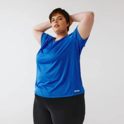 Kalenji T-shirt Respirant Running Femme (grande Taille) - Dry Bleu