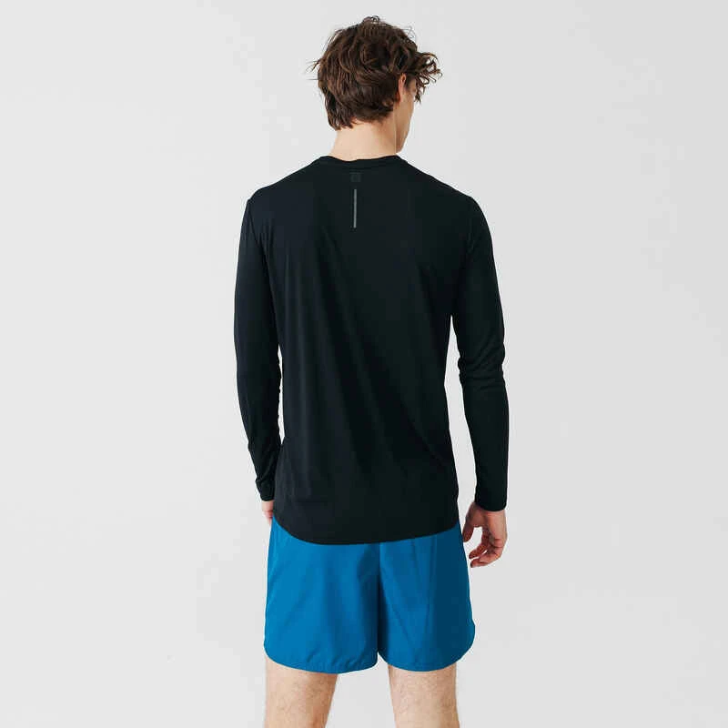 Men's Running Breathable Long-Sleeved T-shirt Sun Protect - black Kalenji Men's Running Breathable Long-Sleeved T-shirt Sun Protect - Black -Kalenji t shirt running anti uv homme blanc 1