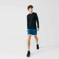 Kalenji Men's Running Breathable Long-Sleeved T-shirt Sun Protect - Black 4 Kalenji Men's Running Breathable Long-Sleeved T-shirt Sun Protect - Black -Kalenji t shirt running anti uv homme blanc 2