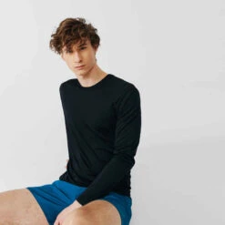 Kalenji Men's Running Breathable Long-Sleeved T-shirt Sun Protect - Black 8 Kalenji Men's Running Breathable Long-Sleeved T-shirt Sun Protect - Black -Kalenji t shirt running anti uv homme blanc 6