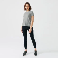 Kalenji T-shirt Running Doux Et Respirant Femme - Soft Kaki -Kalenji t shirt running doux et respirant femme soft kaki 2