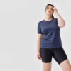 Kalenji T-shirt Respirant Running Femme - Dry+ Breath Bleu Foncé -Kalenji t shirt running respirant femme dry breath bleu fonce