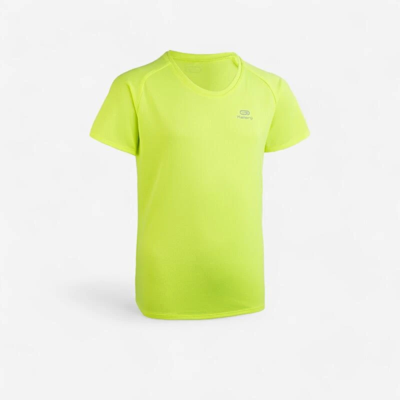 Tee shirt enfant Athlétisme club personnalisable jaune fluo Kalenji Tee Shirt Enfant Athlétisme Club Personnalisable Jaune Fluo -Kalenji tee shirt enfant athletisme club personnalisable jaune fluo