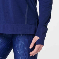 Kalenji T-SHIRT MANCHES LONGUES FEMME DE RUNNING RUN DRY+ BLEU -Kalenji tee shirt manches longues running run dry feel gris carbone femme 4