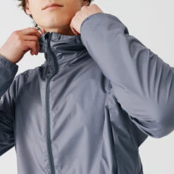 VESTE COUPE VENT ET COUPE PLUIE DE RUNNING HOMME KALENJI RUN RAIN GRIS GALET -Kalenji veste coupe vent et coupe pluie de running homme kalenji run rain gris galet 2