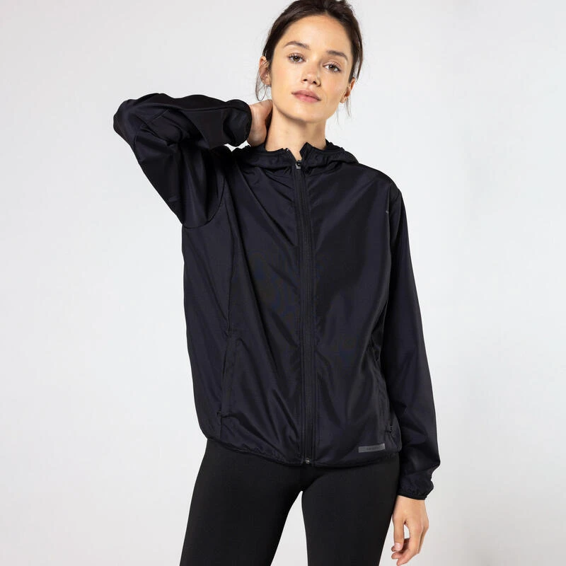 VESTE COUPE-VENT RUN 100 FEMME NOIRE Kalenji VESTE COUPE-VENT RUN 100 FEMME NOIRE -Kalenji veste coupe vent run 100 femme noire