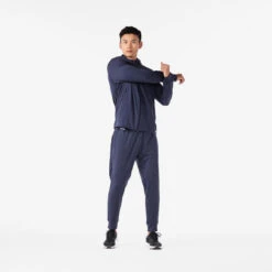 Kalenji VESTE MANCHES LONGUES RUN 100 HOMME WARM BLEUE -Kalenji veste manches longues run 100 homme warm bleue 2